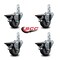 Service Caster 3'' Thermoplastic Rubber Swivel 3/4'' Square Stem Caster Set with Brake, 4PK SCC-SQ20S314-TPRB-PLB-34-4 - alternate 2